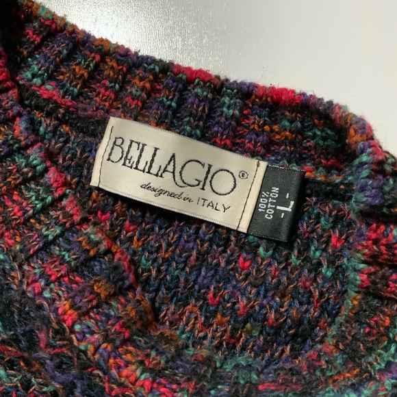 Vintage Bellagio Italy Multicolored 3D Artsy Crewneck Pullover Sweater - Picture 8 of 9